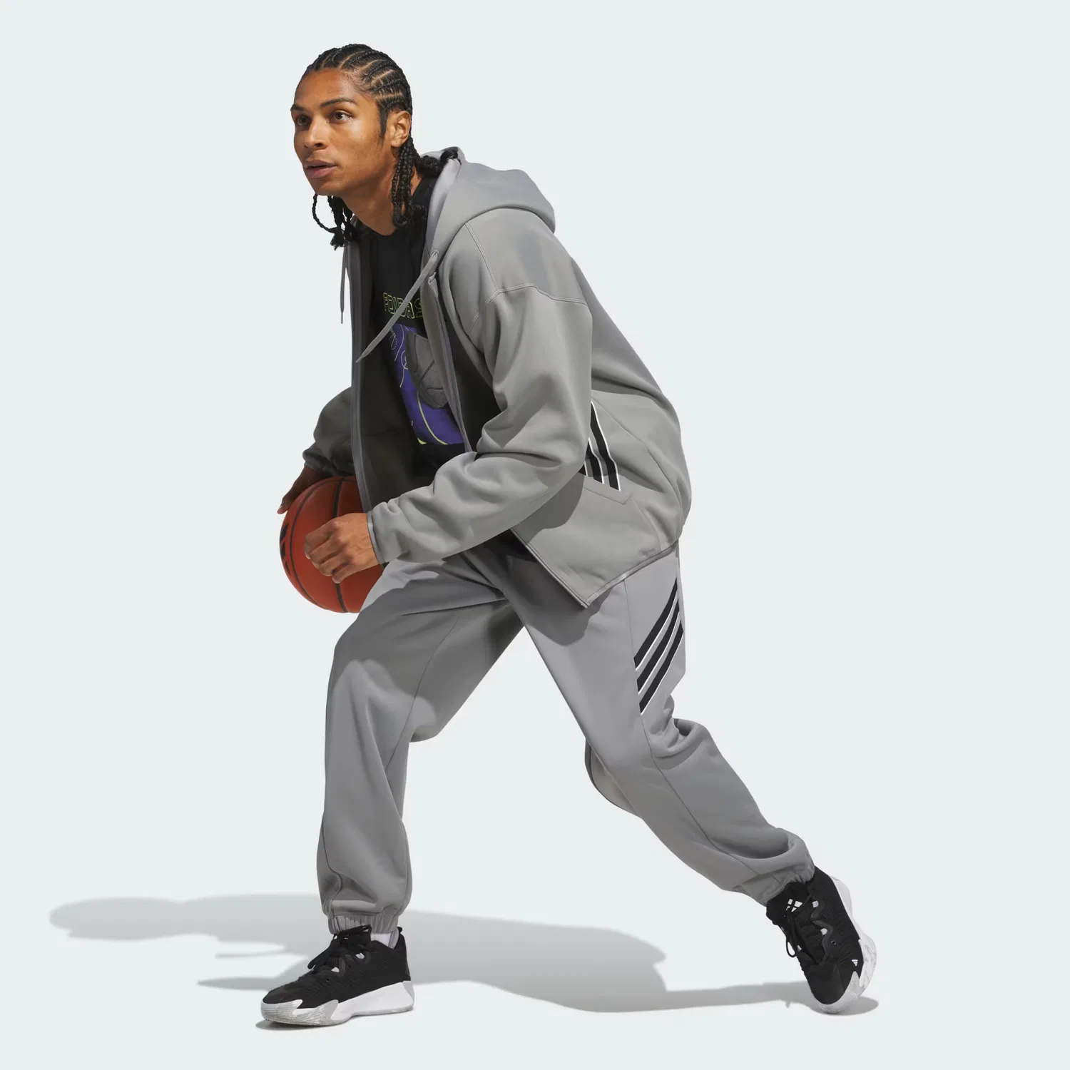 Мужские спортивные штаны из флиса Crazy Warm Fleece Pant Adidas Performance, серый — фото 3