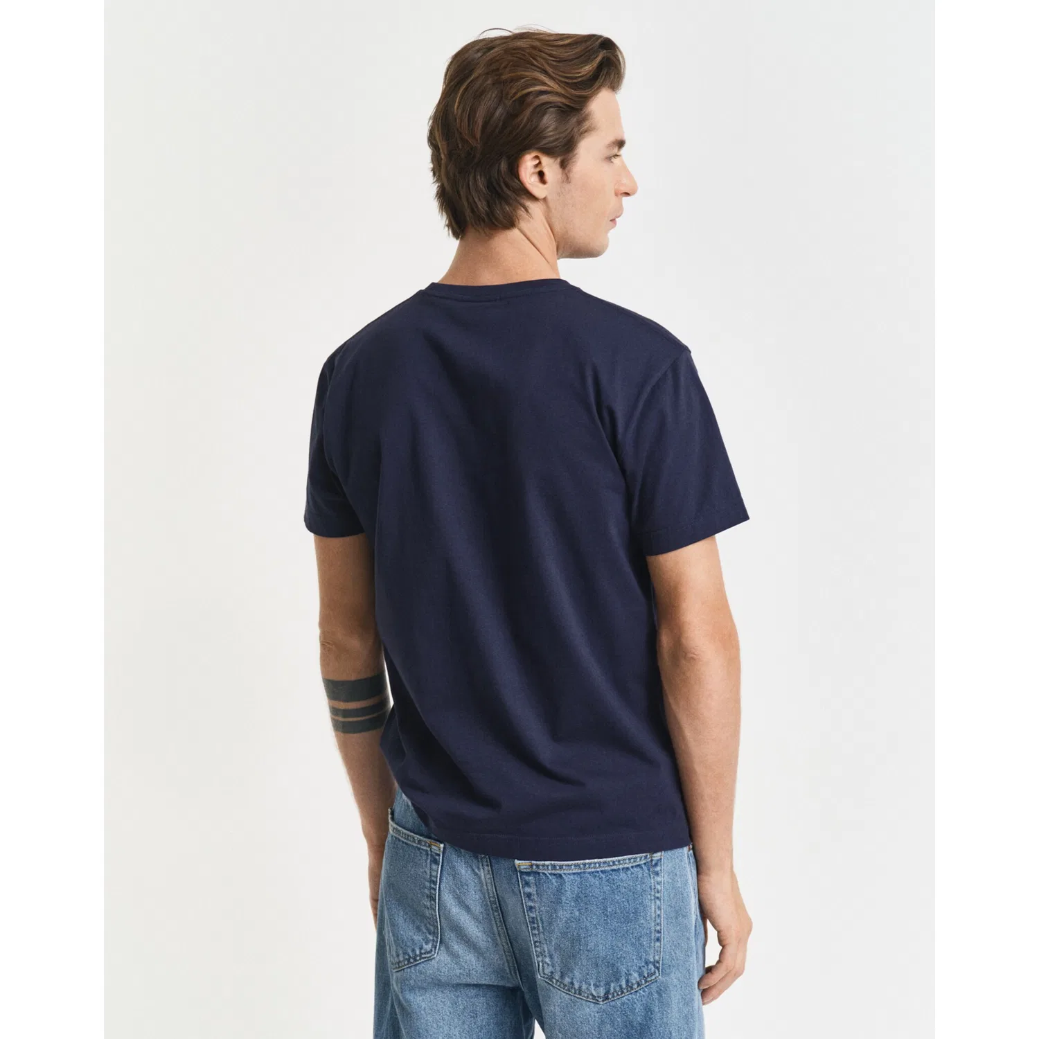 Детская хлопковая футболка с логотипом Gant, Evening Blue — фото 2