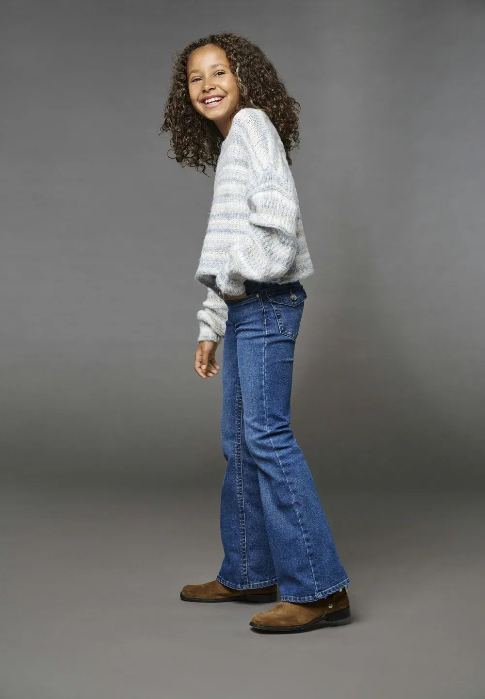 Когфебе - расклешенные джинсы Only Girls, Medium Blue Denim