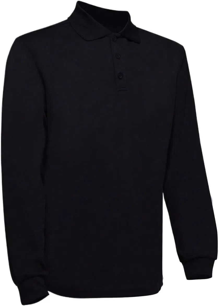 Мужская футболка с длинным рукавом Rib-Knit Collar, Black
