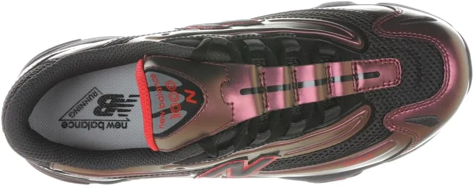 Детские кроссовки для мальчиков с принтом New Balance 1000 Lace Grade Boys Kids Running Inspired New Balance, Black/Firecracker — фото 4