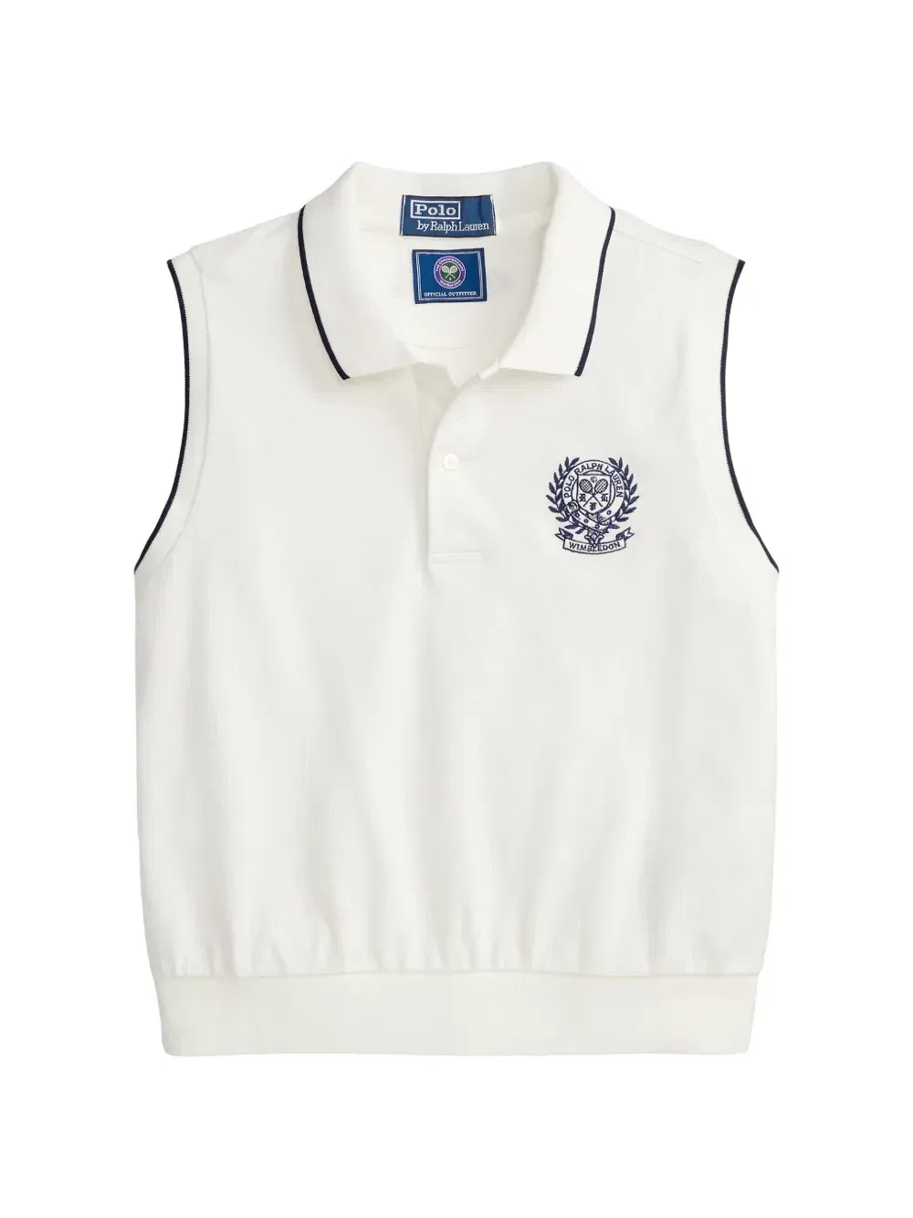 Рубашка-поло Wimbledon без рукавов Polo Ralph Lauren, белый