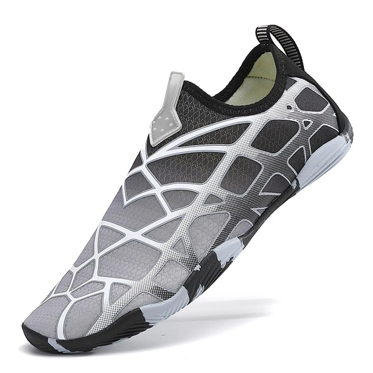 Детские водные туфли без шнуровки с широким носком HAJHI, Black Grey