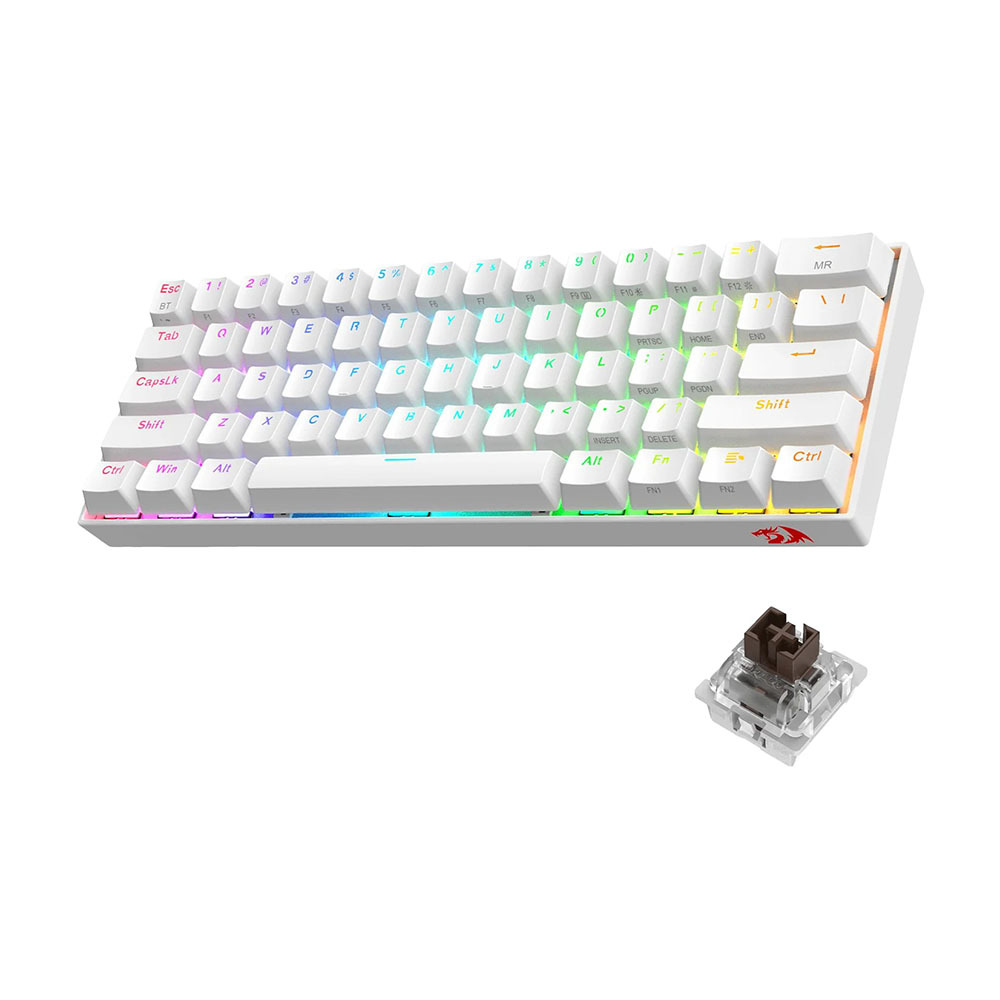 

Клавиатура игровая беспроводная Redragon Draconic K530 Pro, Brown, белый, английская раскладка