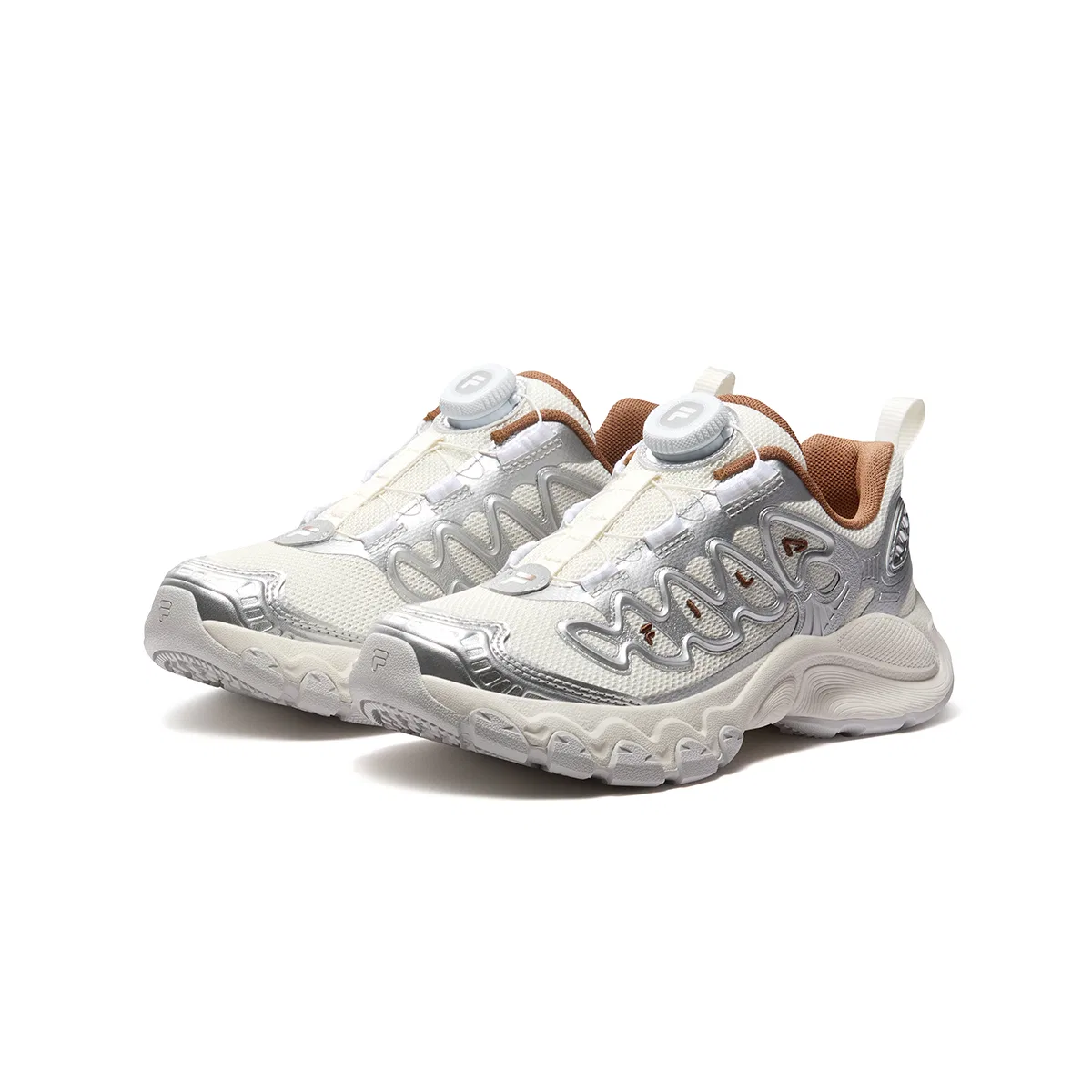 Детские беговые кроссовки Heritage FHT FILA KIDS, Snow/Space Silver — фото 4