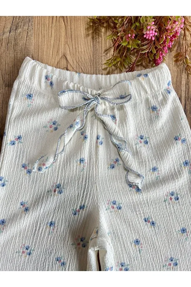 Детские шорты для девочек с цветочным принтом Babyelisco, Blue Crispy Flowers — фото 2