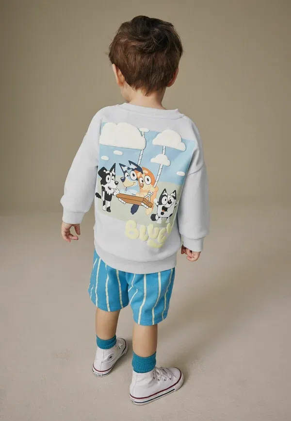 Комплект из свитшота и брюк с принтом Bluey, Regular fit, Next, синий