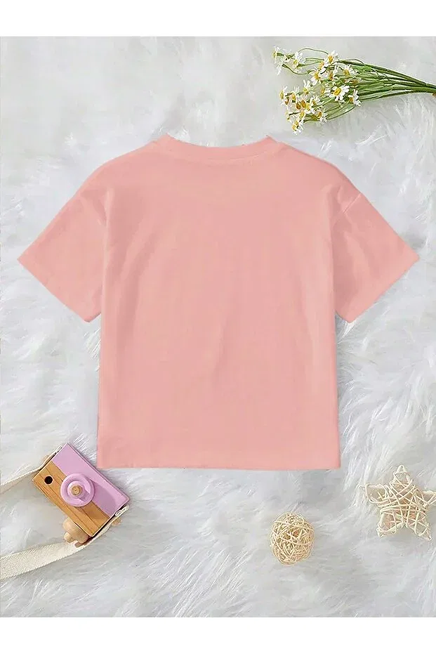 Детская футболка для девочек хлопковая basic Sportivea, Pink — фото 2