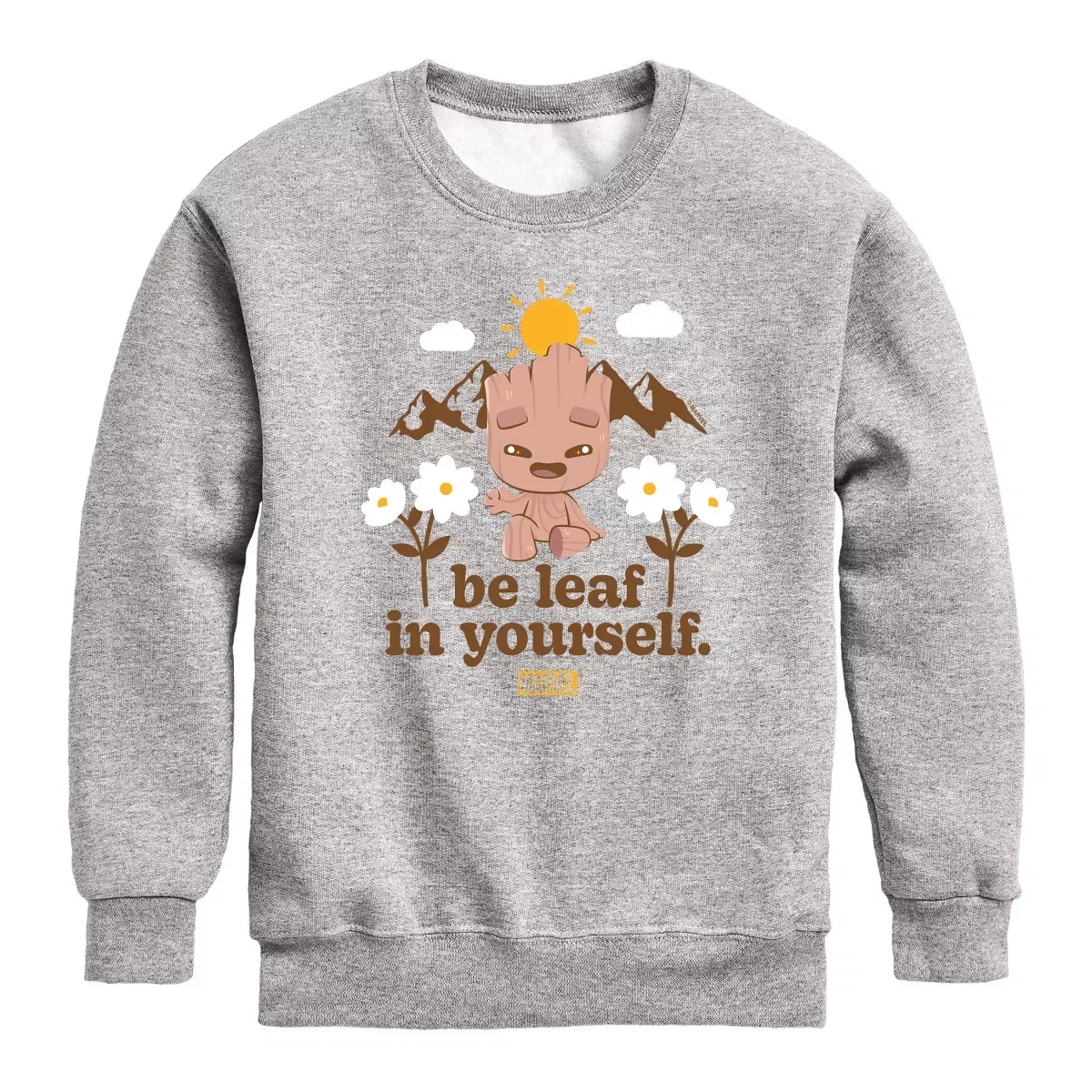 Детский свитшот для мальчиков с принтом Guardians Of The Galaxy Be Leaf In Yourself, Athletic Heather