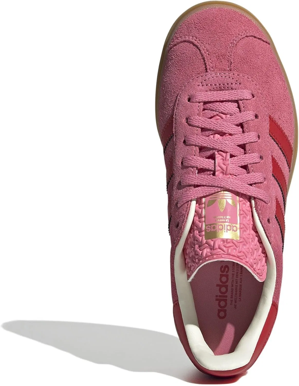 Детские кроссовки для девочек Gazelle Bold J adidas, Pink-Red — фото 2