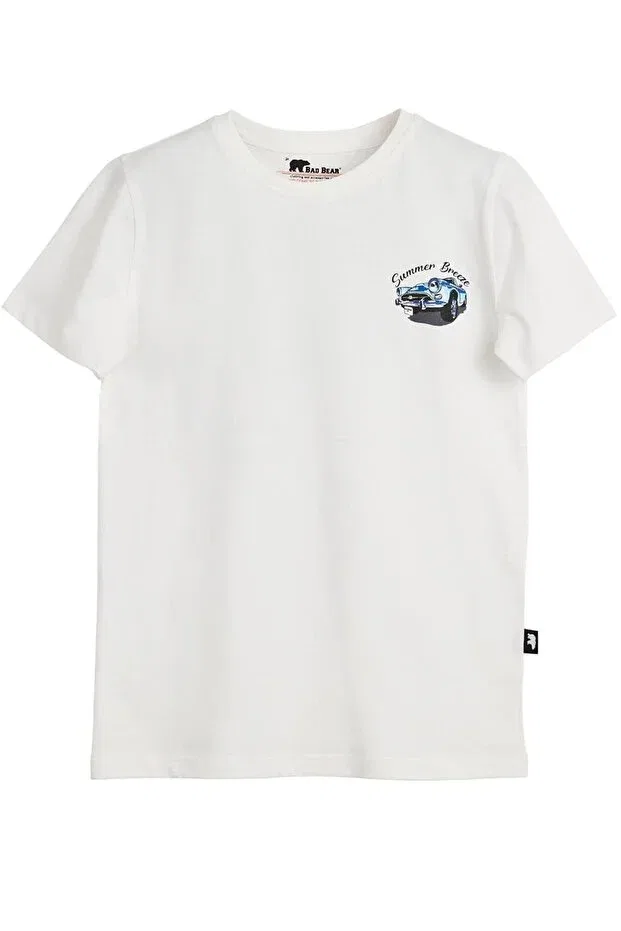 Детская футболка с принтом Dustin kids t-shirt Bad Bear, White