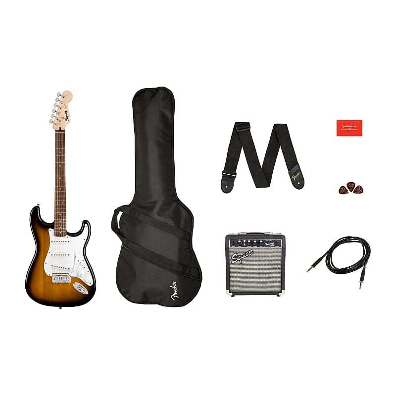 

Squier Stratocaster Starter Pack с грифом Indian Laurel и комбоусилителем Frontman 10G 2018 - Brown Sunburst Stratocaster Starter Pack with Indian Laurel Fretboard and Frontman 10G Combo Amp