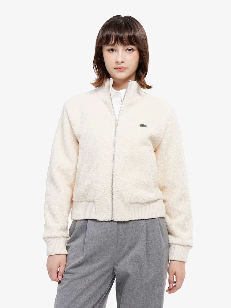 Пуховик женский LACOSTE Sherpa, теплый, черный