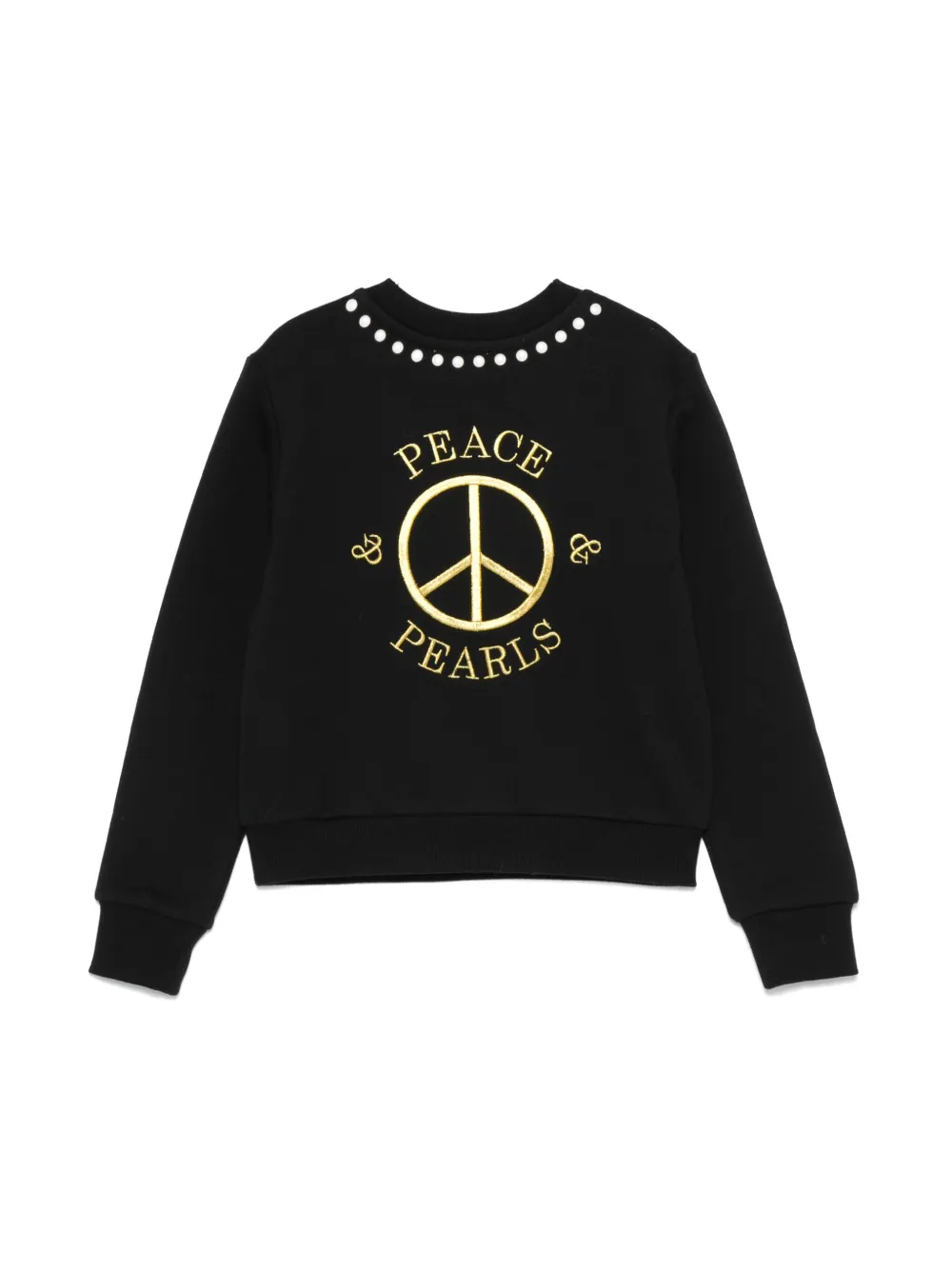 Толстовка Peace And Pearls Moschino Kids, черный — фото 2