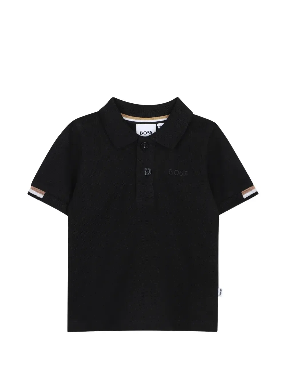 Рубашка поло с вышитым логотипом Boss Kidswear, черный
