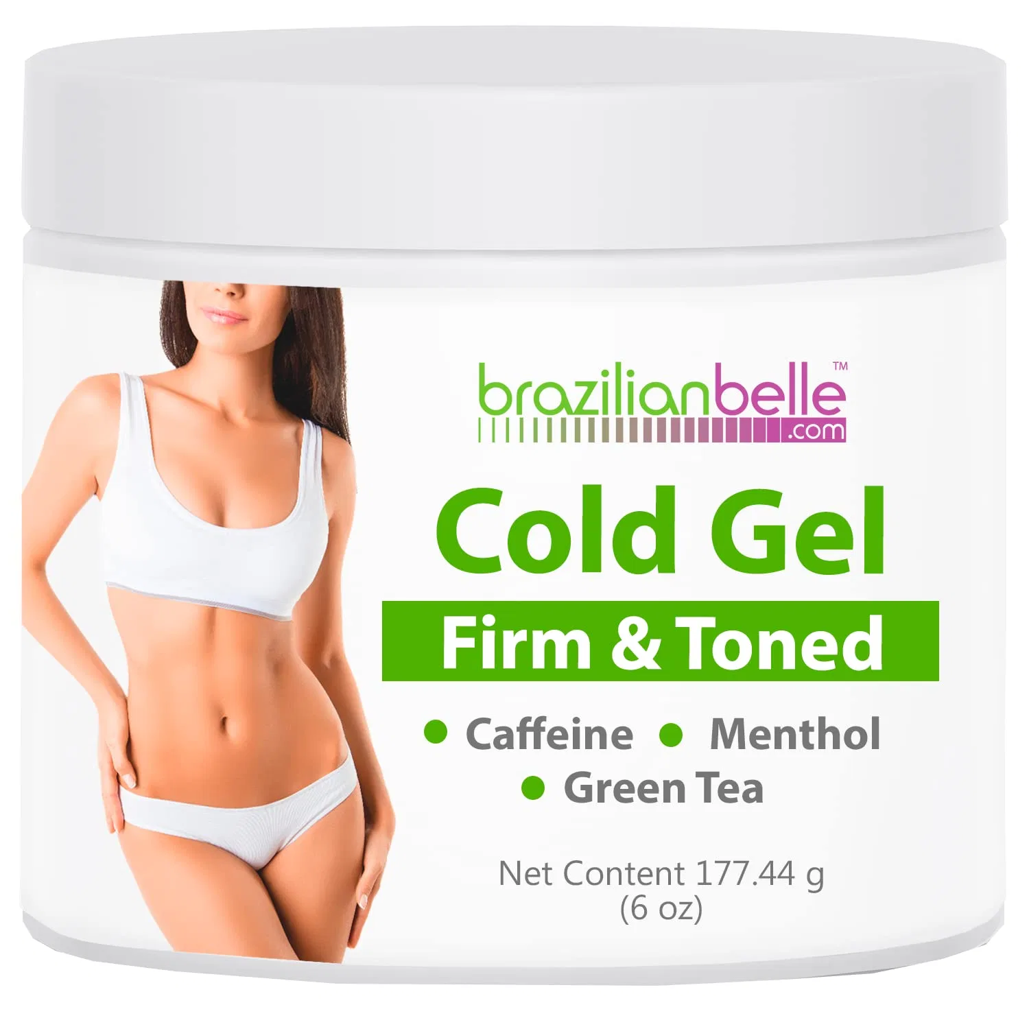 Охлаждающий гель для тела с кофеином и зеленым чаем, Brazilian Belle, 177.4 г, 6 fl oz