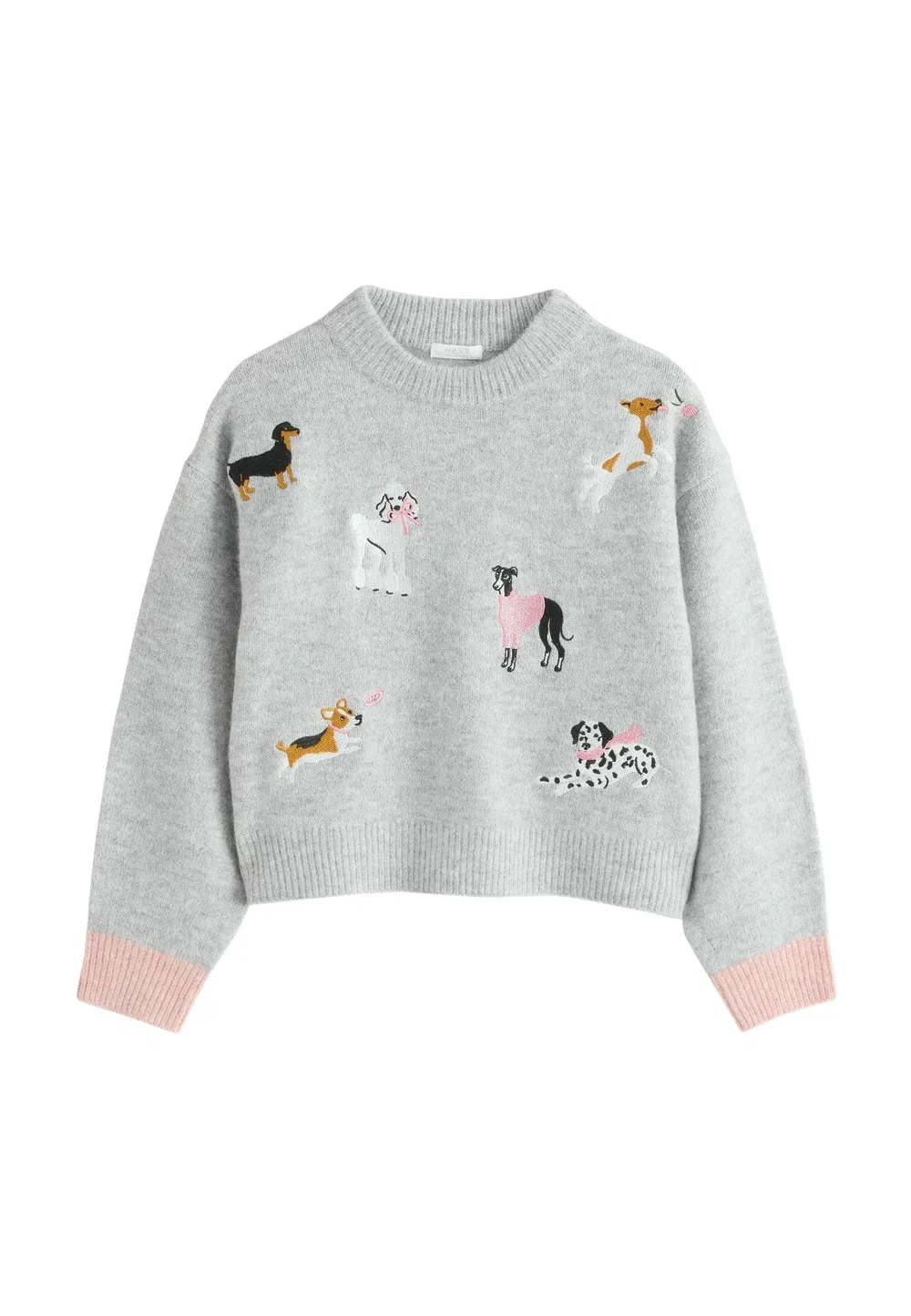 Вязаный джемпер стандартного кроя Next, Grey Dog Embroidered