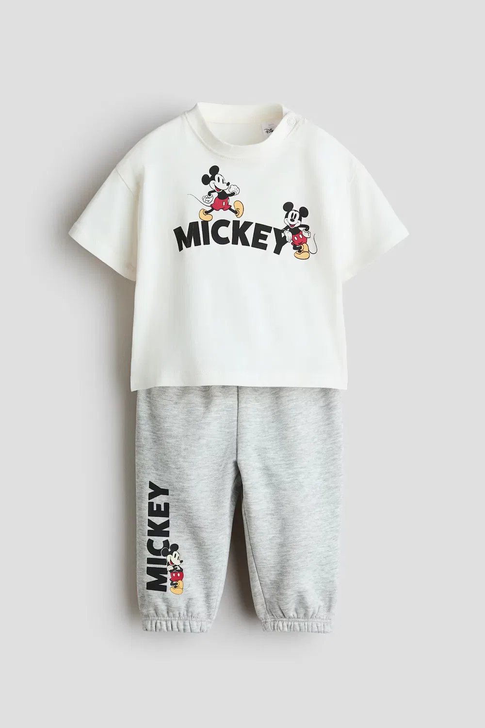 Комплект из двух предметов: футболка и спортивные штаны H&M, Hellgrau/Micky Maus