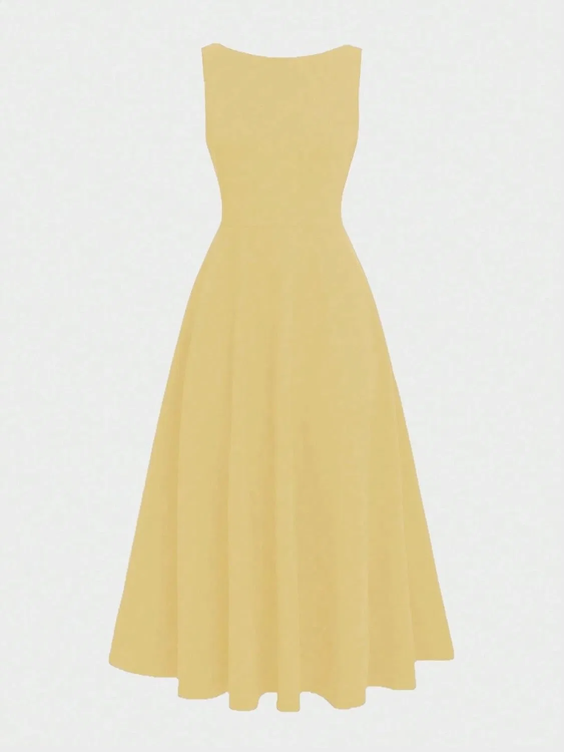 Женское A-силуэта платье макси с открытой спиной, Yellow — фото 4