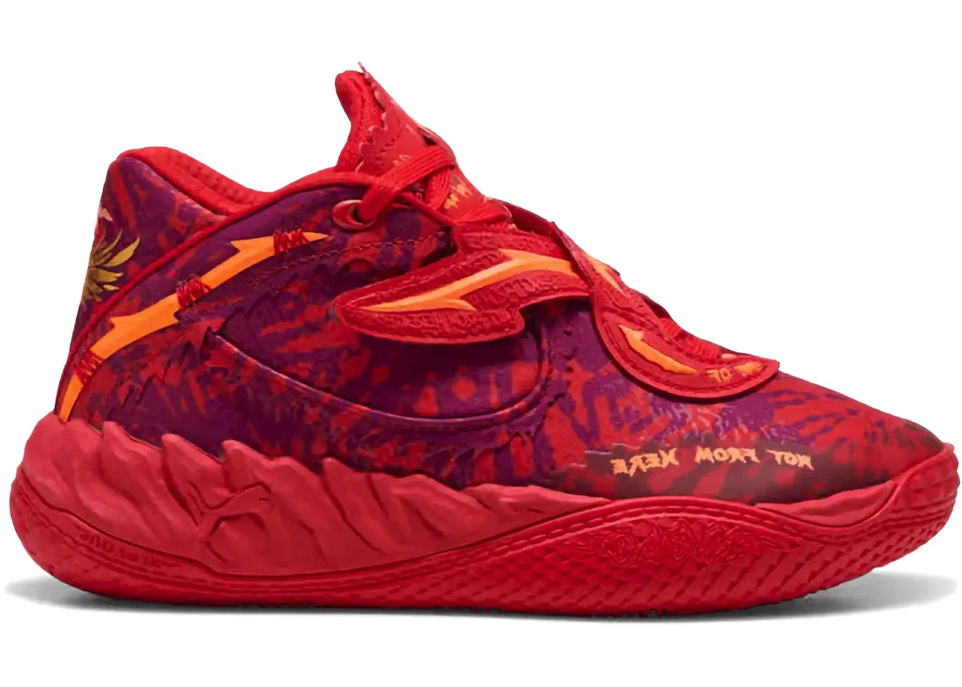 Детские кроссовки для мальчиков с принтом Puma LaMelo Ball MB.05, Red/Magenta Gleam/Fluro Orange Pes