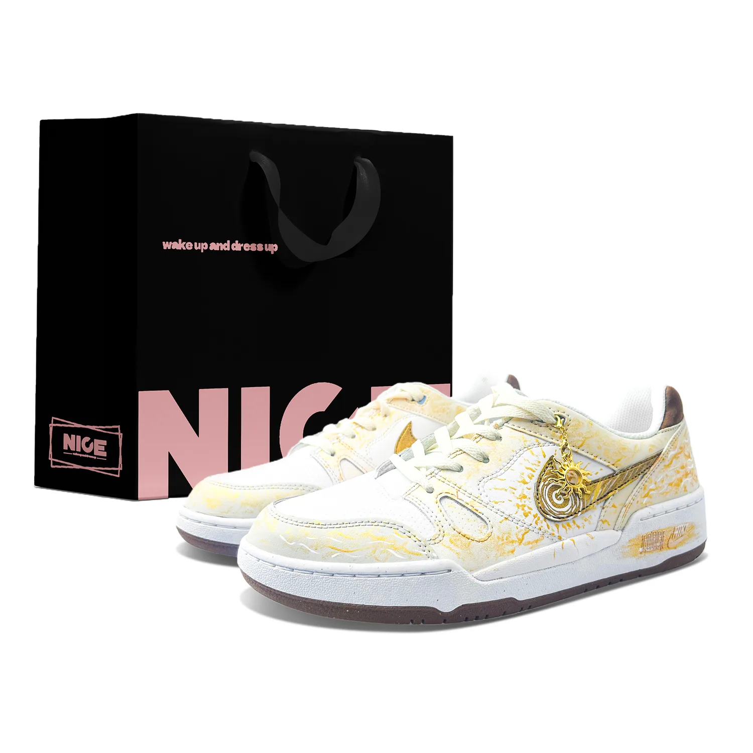 Nike Кроссовки для скейтбординга мужские low top gold