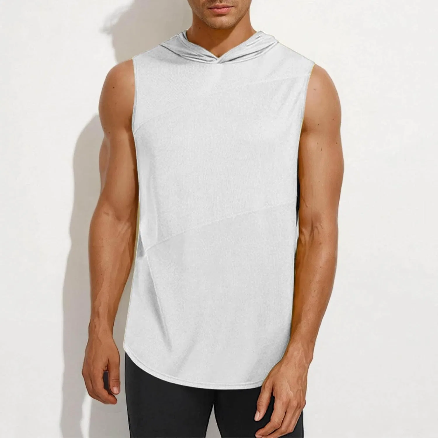 Мужской топ с капюшоном Mesh Hooded Tank Top, белый — фото 2