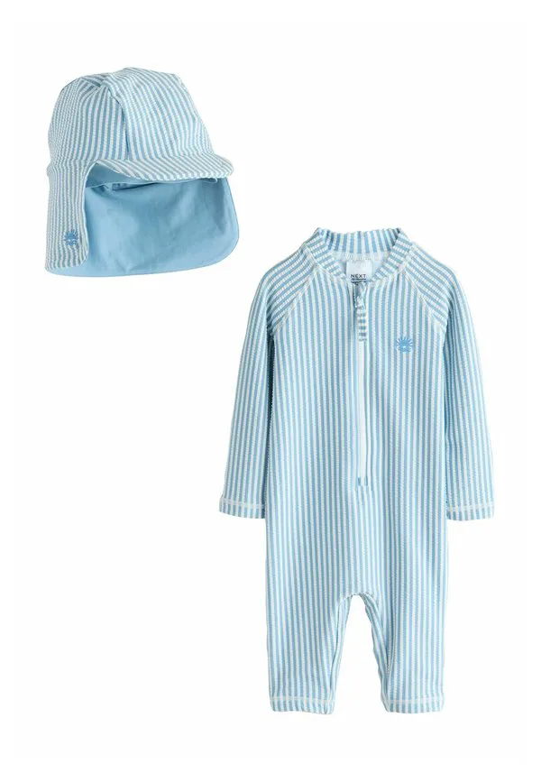 Купальник в полоску стандартного кроя Next, Light Blue