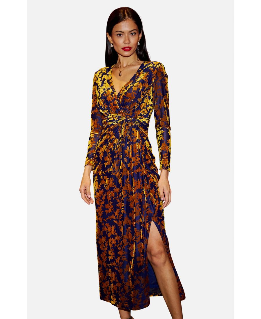 

Женские платья, велюровое эластичное платье миди Yumi, Gold