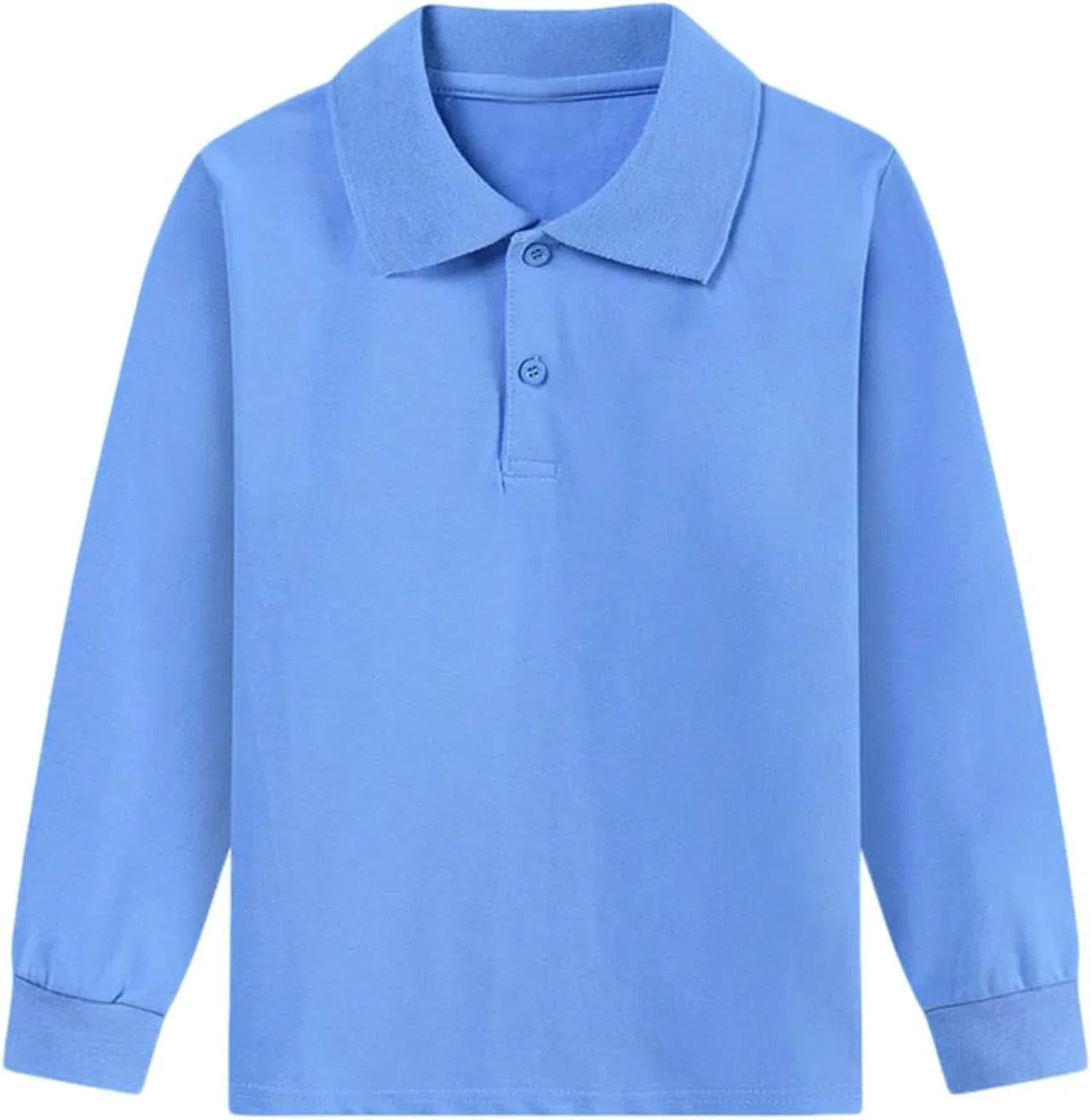 Детское поло с длинным рукавом, Solid Color, Sky Blue