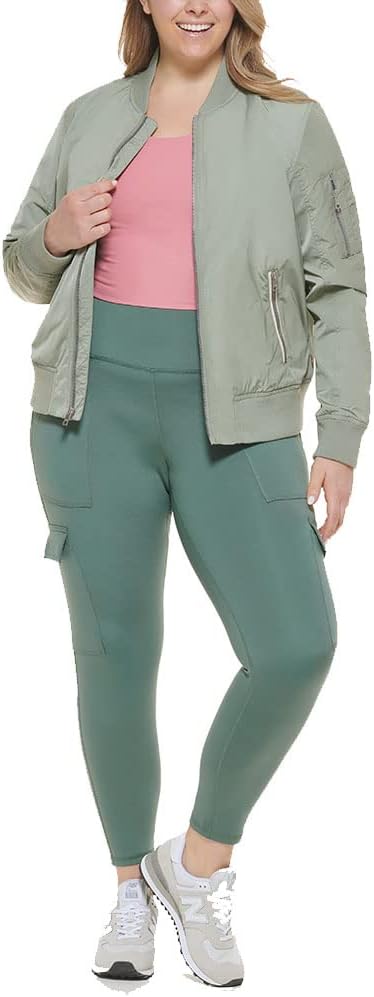 Женская куртка-бомбер Levi's Melanie Newport с контрастными молниями, серо-зеленый — фото 2