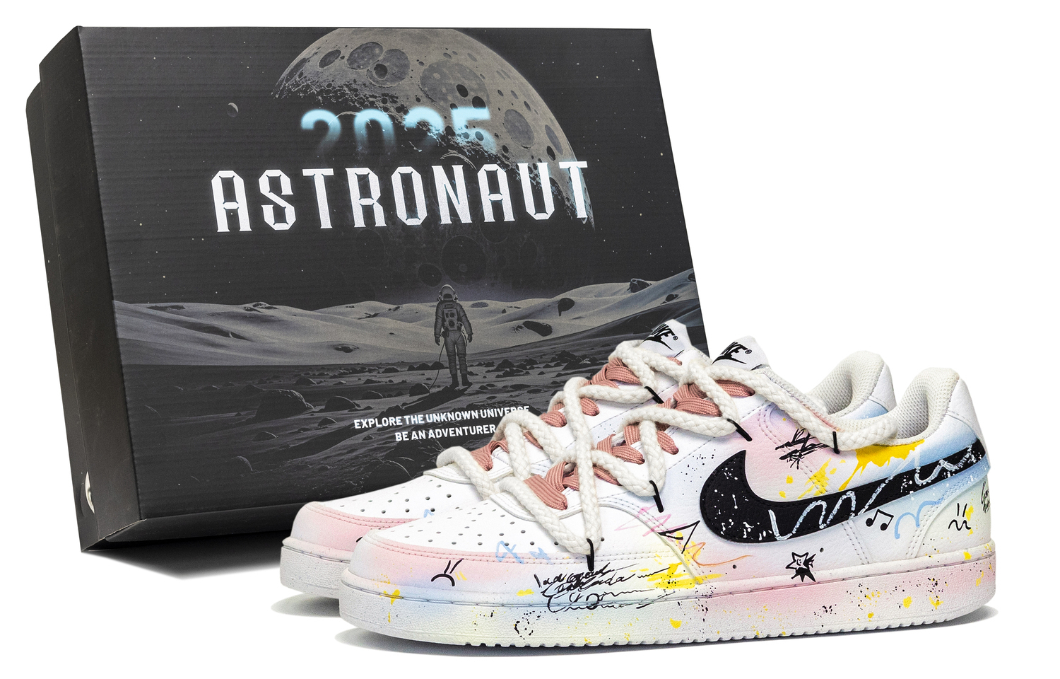 

Кроссовки для скейтбординга Court Vision 1 Firework Rhyme low top мужские Nike, белый