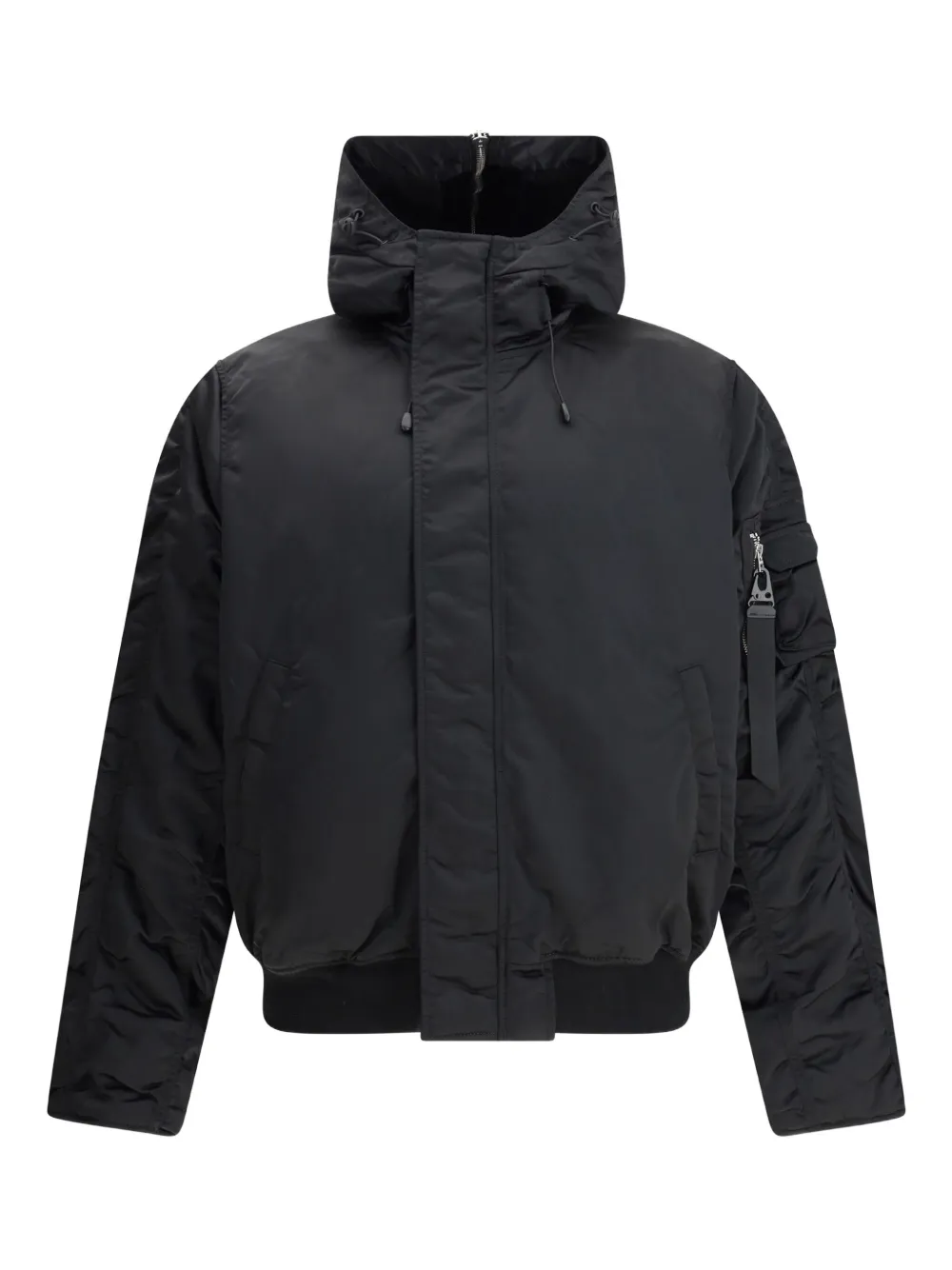 

Бомбер на молнии с капюшоном Alpha Industries, черный