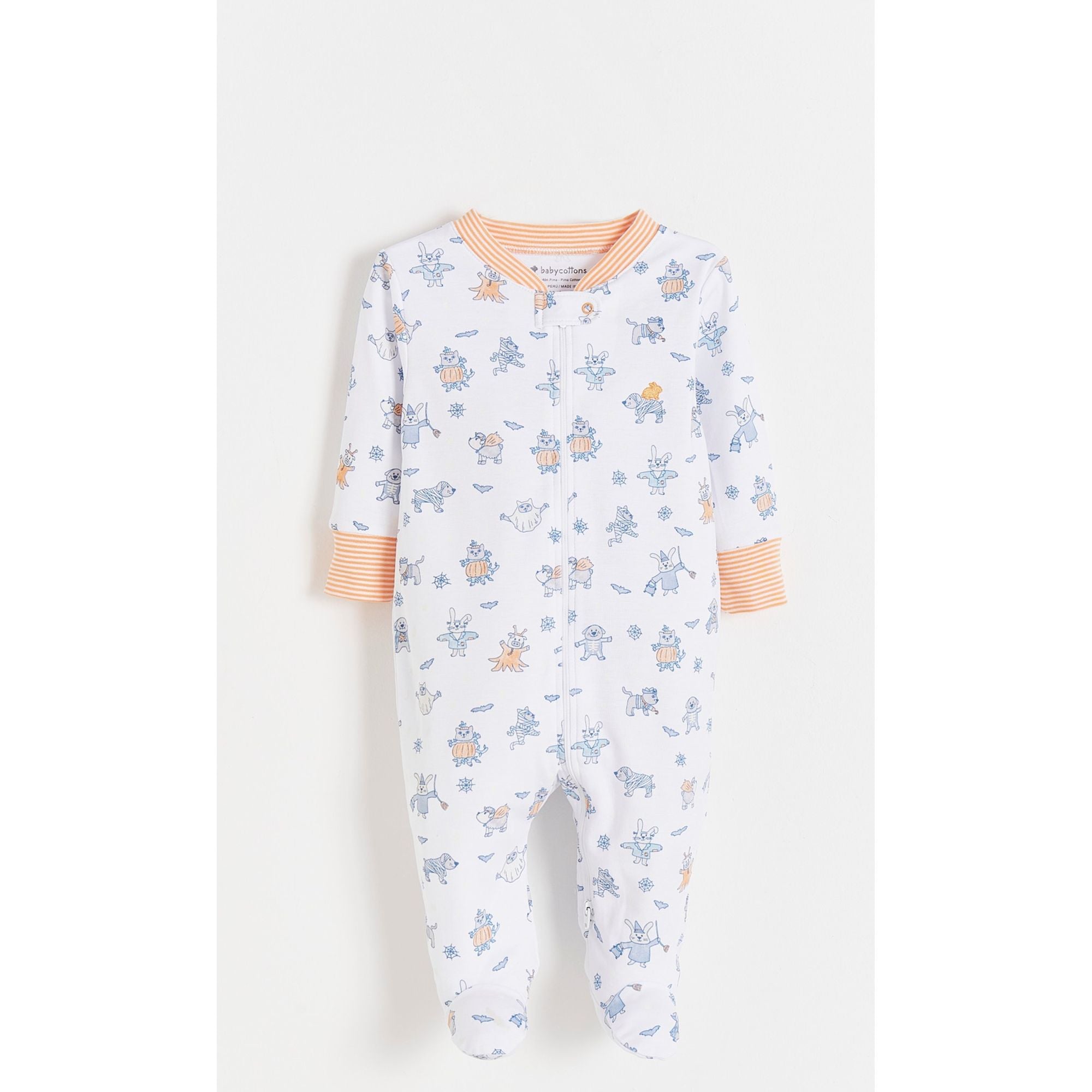 

Пижама на Хэллоуин с застежкой-молнией и закрытыми ступнями Babycottons, full-print