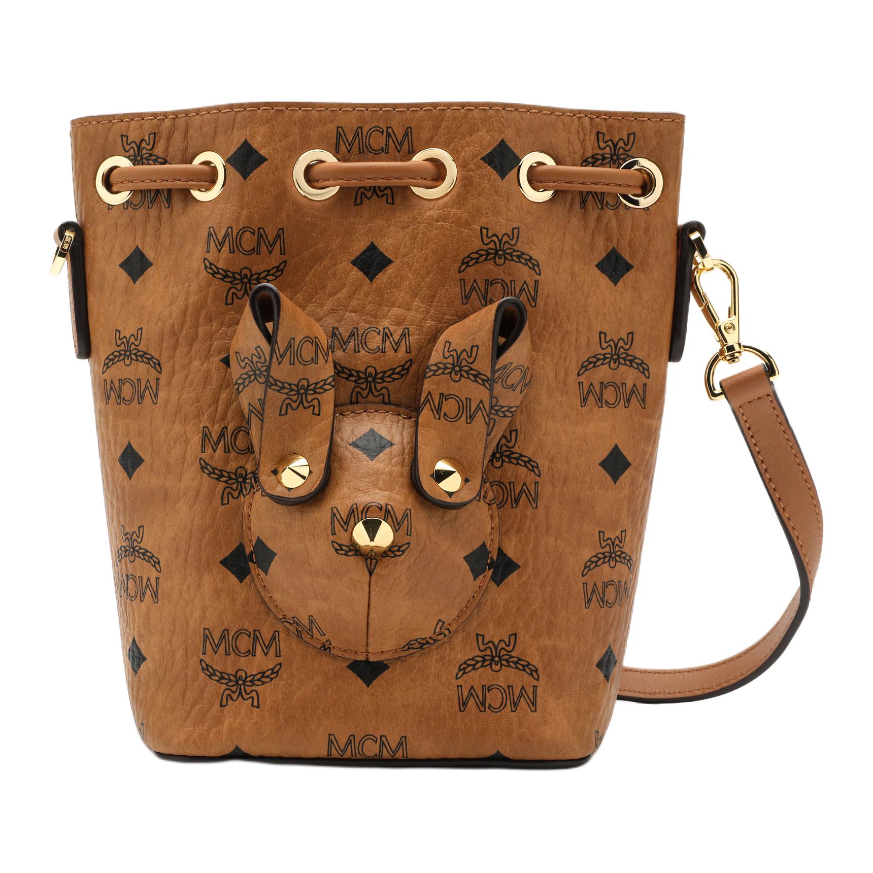

Сумка-ведро Visetos Nappa Leather через плечо мини женская коричневая коньяк MCM