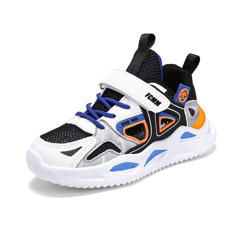 

Прочные дышащие низкие повседневные кроссовки для детей FCMM, белый/черный