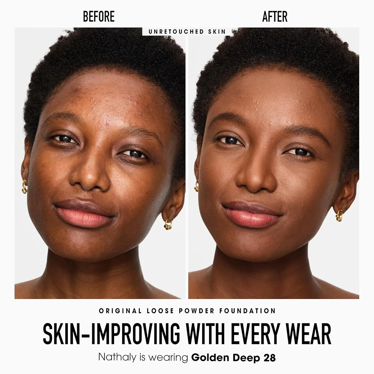 bareMinerals Original Get Started Kit, набор макияжа из 3 предметов: полноразмерная рассыпчатая минеральная тональная основа SPF 15, дорожная кисть Beautiful Finish и фиксирующая пудра Original Mineral Veil, AH Golden Deep — фото 2