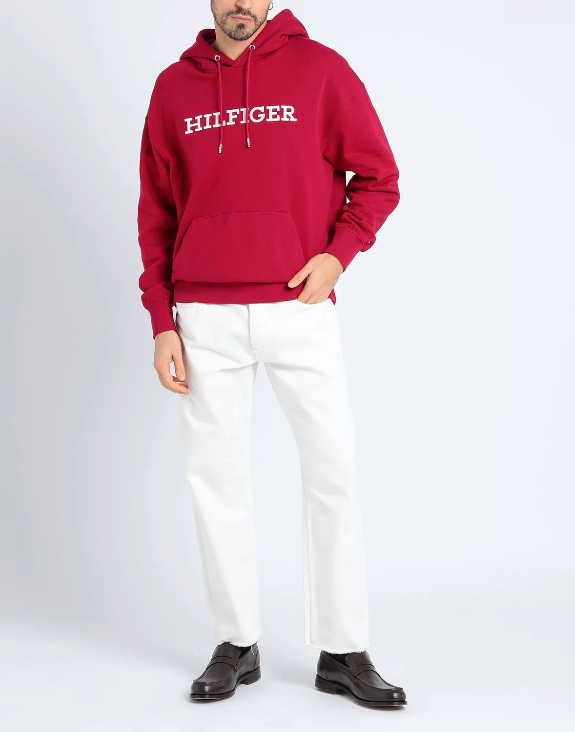 Свитшот с капюшоном Tommy Hilfiger гранатовый — фото 4
