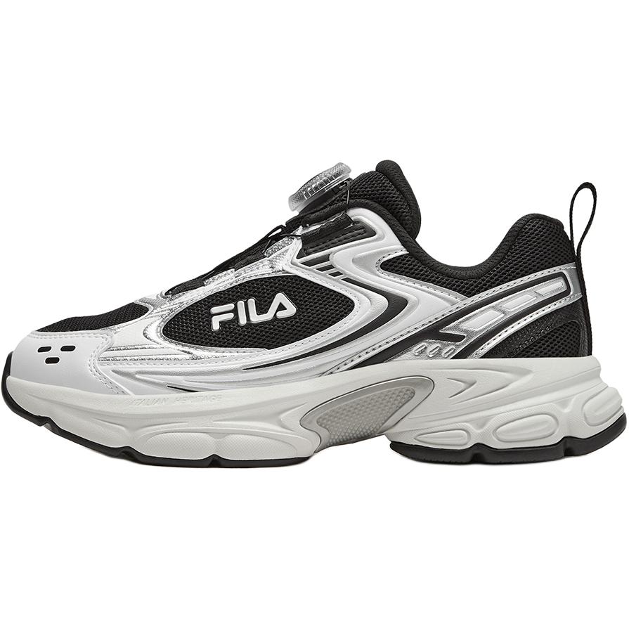 FILA KIDS Кроссовки для бега Heritage FHT Lightweight Shock Absorbers Low Top для детей, черно-белые, для подростков — фото 2
