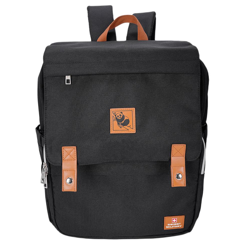 

SWISS MILITARY Нейлоновый рюкзак для мамы и малыша большой унисекс черный, Black