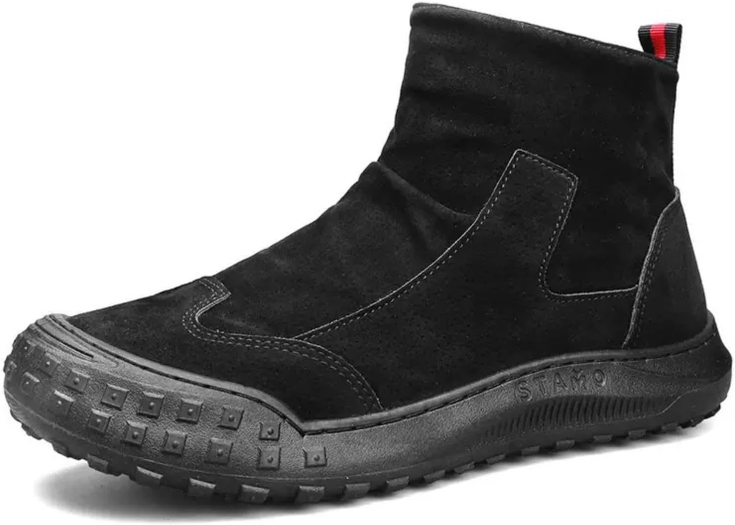 

Мужские высокие ботинки MACEFIL с защитой, водонепроницаемые, удобные для строительства, на скользкой подошве, легко надеваются, черный