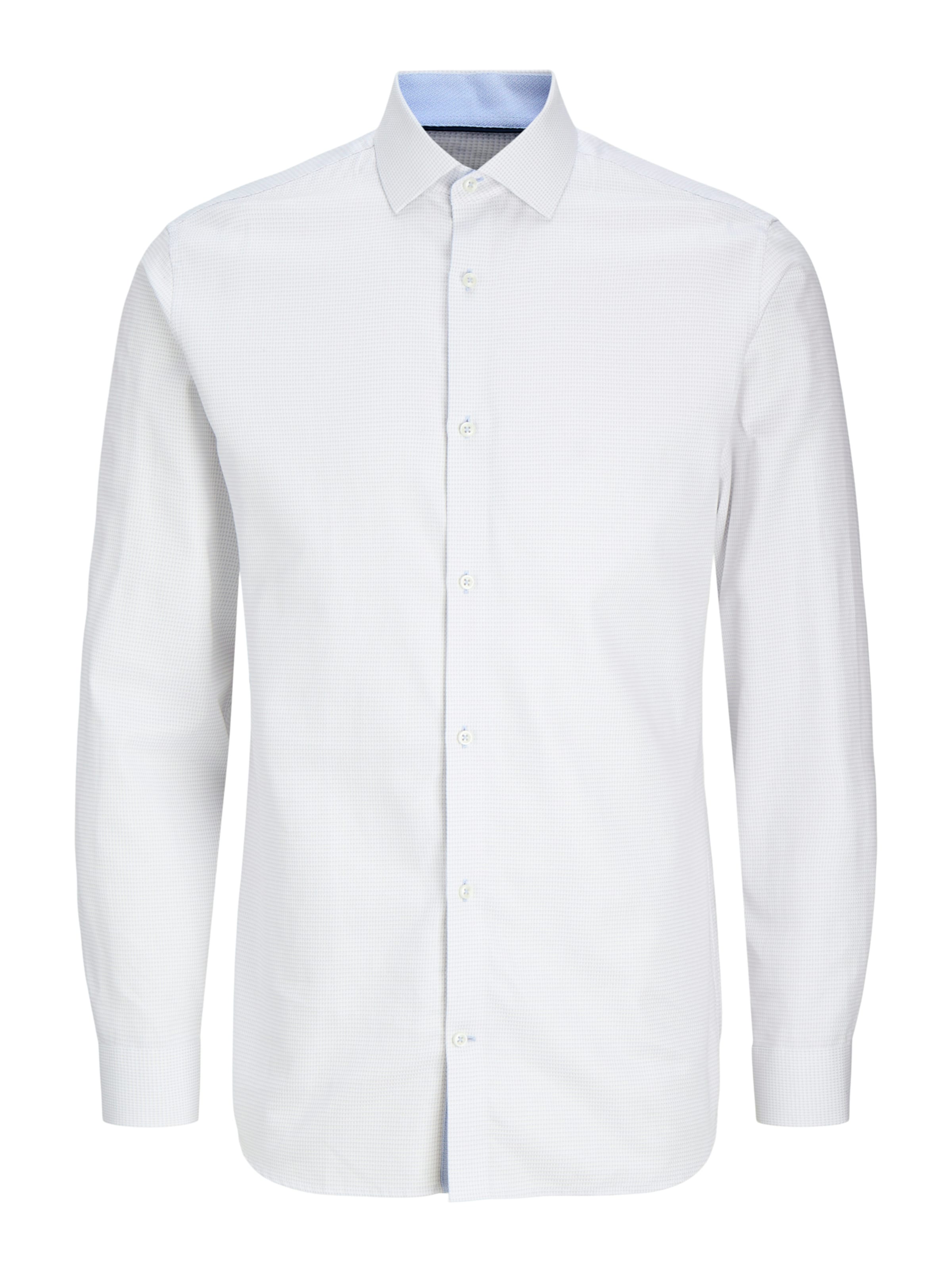 

JACK & JONES Рубашка 'JPRBLAPARKER' Slim fit на пуговицах в белом цвете