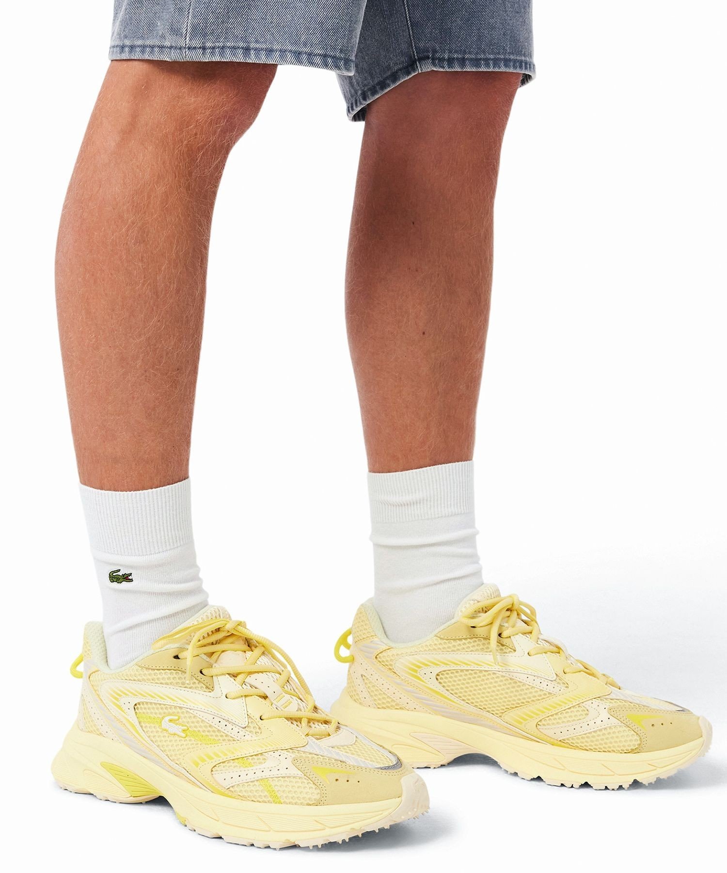 Мужские кроссовки L003 NEO SHOT 125 1 SMA Big Mesh High-Tech LACOSTE, Light Yellow — фото 2