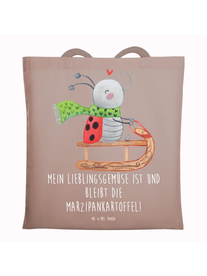 

Сумка Mr. & Mrs. Panda Tragetasche Smörle Rodeln mit Spruch, коричневая пастель