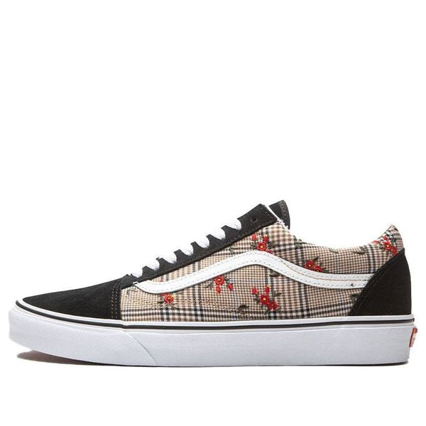 

Кроссовки old skool (glen plaid floral) emb 'black white red' Vans, черный