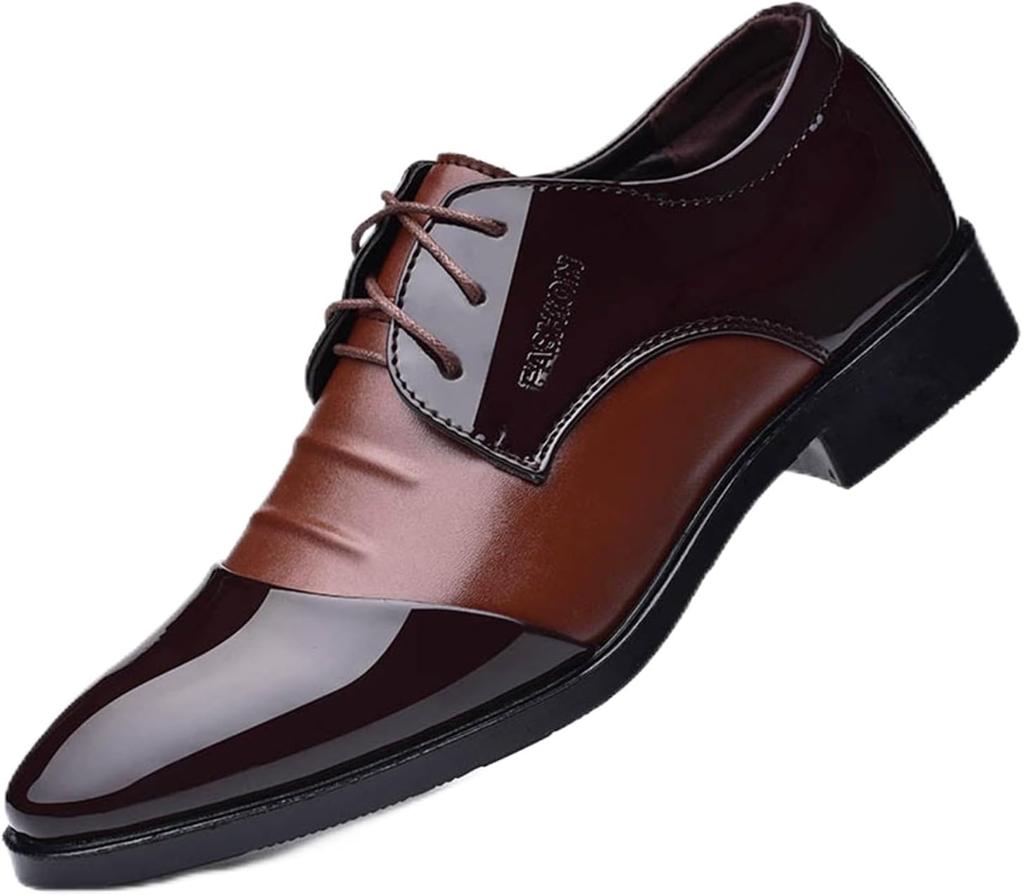 

Мужские классические туфли KYOESCAI, деловые, сшитые в стиле пэчворк, на шнуровке, оксфорды с крыльями, для вечеров, униформы, работы и офиса, коричневый