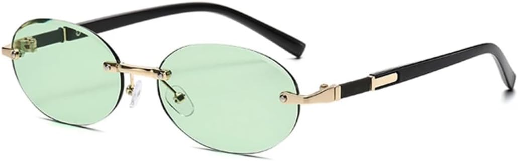 

Солнцезащитные очки с защитой UV400 | Овальные безободковые прозрачные линзы с градиентом цвета "океан" | для женщин и мужчин, для занятий спортом на открытом воздухе и вождения DSVIGF, Green