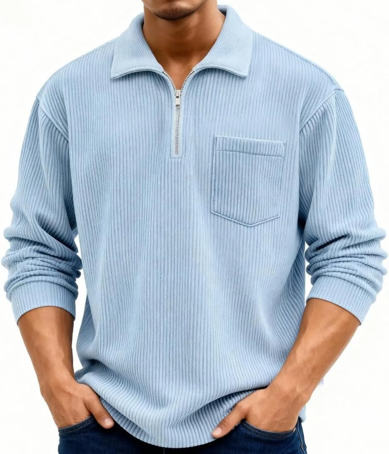 

Поло с воротником стойкой и молнией на 1/4 ZGHQHCDRH