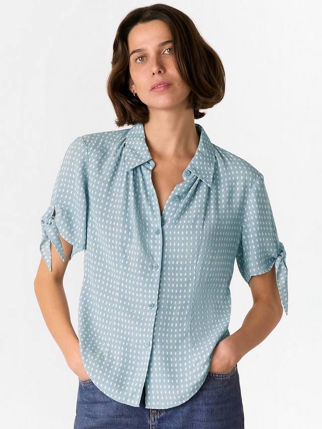 

Овальная пятнистая рубашка с короткими рукавами Whistles, Blue/Multi