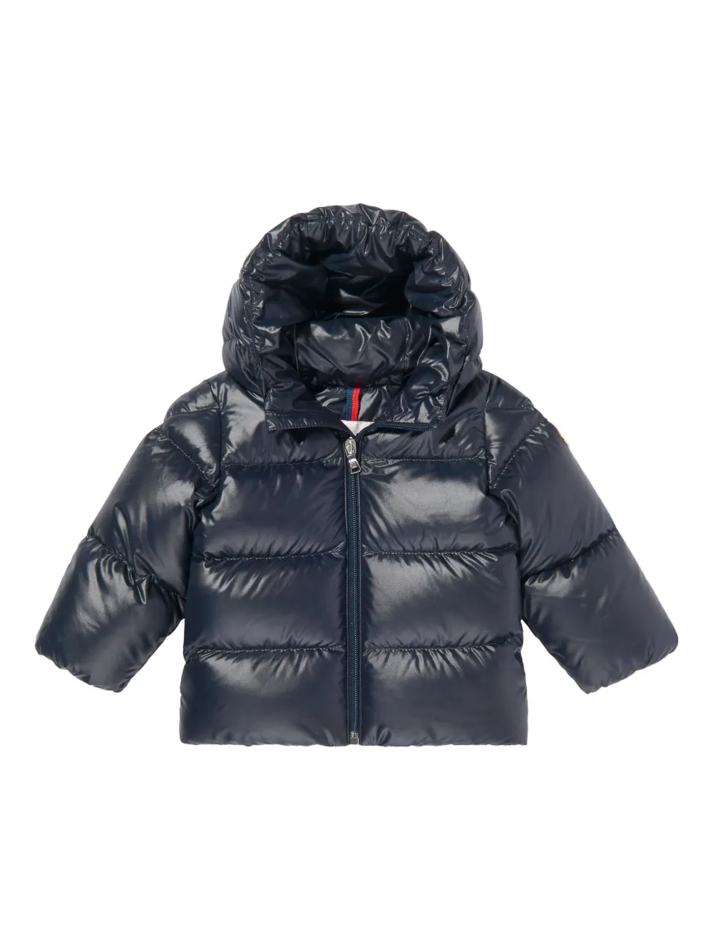 Стеганый зимний комбинезон с капюшоном Moncler Enfant, синий — фото 3