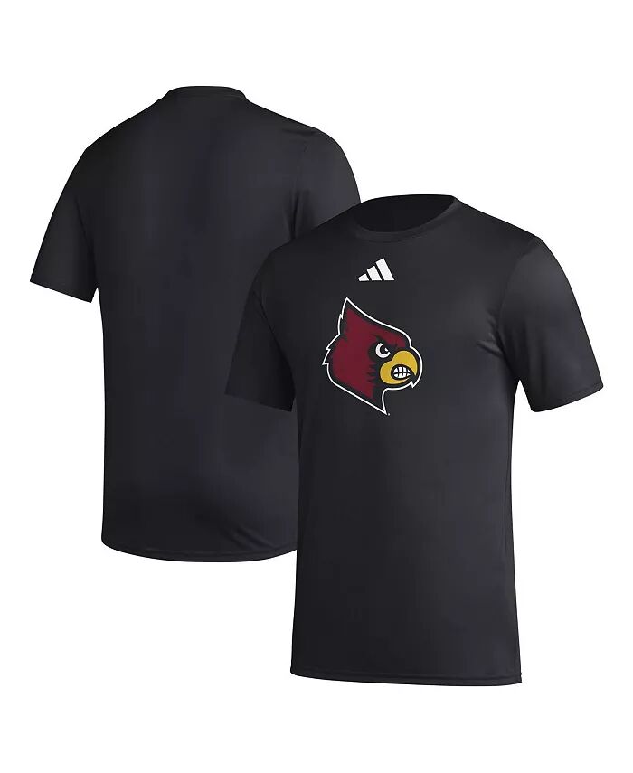 

Мужская черная футболка Louisville Cardinals Primary Locker Logo Pre-Game AEROREADY adidas